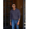 image:imageCOOFANDY Mens Long Sleeve Polo Shirts Casual Basic Lightweight Button TeeDark Blue