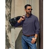 image:imageCOOFANDY Mens Long Sleeve Polo Shirts Casual Basic Lightweight Button TeeDark Blue