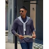 image:imageCOOFANDY Mens Long Sleeve Polo Shirts Casual Basic Lightweight Button TeeDark Blue