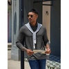 image:imageCOOFANDY Mens Long Sleeve Polo Shirts Casual Basic Lightweight Button TeeDark Heather Grey