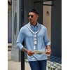 image:imageCOOFANDY Mens Long Sleeve Polo Shirts Casual Basic Lightweight Button TeeLight Blue