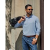 image:imageCOOFANDY Mens Long Sleeve Polo Shirts Casual Basic Lightweight Button TeeLight Blue