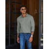 image:imageCOOFANDY Mens Long Sleeve Polo Shirts Casual Basic Lightweight Button TeeSage Green