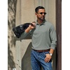 image:imageCOOFANDY Mens Long Sleeve Polo Shirts Casual Basic Lightweight Button TeeSage Green