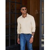 image:imageCOOFANDY Mens Long Sleeve Polo Shirts Casual Basic Lightweight Button TeeWhite