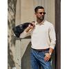image:imageCOOFANDY Mens Long Sleeve Polo Shirts Casual Basic Lightweight Button TeeWhite