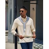 image:imageCOOFANDY Mens Long Sleeve Polo Shirts Casual Basic Lightweight Button TeeWhite