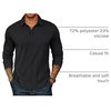 image:imageCOOFANDY Mens Long Sleeve Polo Shirts Classic Casual Button Polo Tee01black