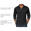 image:imageCOOFANDY Mens Long Sleeve Polo Shirts Classic Casual Button Polo Tee02black