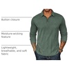 image:imageCOOFANDY Mens Long Sleeve Polo Shirts Classic Casual Button Polo TeeDark Army Green