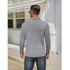 image:imageCOOFANDY Mens Long Sleeve Polo Shirts Classic Casual Button Polo TeeGrey