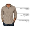 image:imageCOOFANDY Mens Long Sleeve Polo Shirts Classic Casual Button Polo TeeKhaki