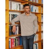 image:imageCOOFANDY Mens Long Sleeve Polo Shirts Classic Casual Button Polo TeeLight Khaki