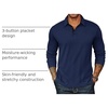image:imageCOOFANDY Mens Long Sleeve Polo Shirts Classic Casual Button Polo TeeNavy Blue