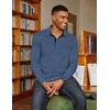 image:imageCOOFANDY Mens Long Sleeve Polo Shirts Classic Casual Button Polo TeeNavy Blue New