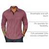 image:imageCOOFANDY Mens Long Sleeve Polo Shirts Classic Casual Button Polo TeeWine Red