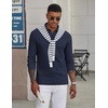 image:imageCOOFANDY Mens Long Sleeve Polo Shirts Classic Cotton Pique Polo ShirtsDark Blue