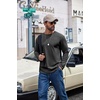 image:imageCOOFANDY Mens Long Sleeve Shirts Crew Neck Cotton TShirt Casual ShirtsDark Grey