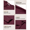 image:imageCOOFANDY Mens Long Sleeve Shirts Crew Neck Cotton TShirt Casual ShirtsDark Red