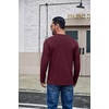 image:imageCOOFANDY Mens Long Sleeve Shirts Crew Neck Cotton TShirt Casual ShirtsDark Red