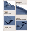 image:imageCOOFANDY Mens Long Sleeve Shirts Crew Neck Cotton TShirt Casual ShirtsGrey Blue