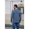 image:imageCOOFANDY Mens Long Sleeve Shirts Crew Neck Cotton TShirt Casual ShirtsGrey Blue