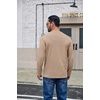 image:imageCOOFANDY Mens Long Sleeve Shirts Crew Neck Cotton TShirt Casual ShirtsKhaki