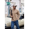 image:imageCOOFANDY Mens Long Sleeve Shirts Crew Neck Cotton TShirt Casual ShirtsKhaki