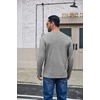 image:imageCOOFANDY Mens Long Sleeve Shirts Crew Neck Cotton TShirt Casual ShirtsLight Grey