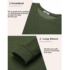 image:imageCOOFANDY Mens Long Sleeve T Shirt Cotton Blend Casual Tee ShirtsArmy Green