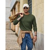image:imageCOOFANDY Mens Long Sleeve T Shirt Cotton Blend Casual Tee ShirtsArmy Green