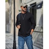 image:imageCOOFANDY Mens Long Sleeve T Shirt Cotton Blend Casual Tee ShirtsBlack