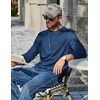 image:imageCOOFANDY Mens Long Sleeve T Shirt Cotton Blend Casual Tee ShirtsBlue
