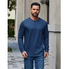 image:imageCOOFANDY Mens Long Sleeve T Shirt Cotton Blend Casual Tee ShirtsBlue
