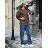 image:imageCOOFANDY Mens Long Sleeve T Shirt Cotton Blend Casual Tee ShirtsBrown