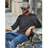 image:imageCOOFANDY Mens Long Sleeve T Shirt Cotton Blend Casual Tee ShirtsDark Grey