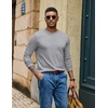 image:imageCOOFANDY Mens Long Sleeve T Shirt Cotton Blend Casual Tee ShirtsLight Grey