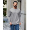 image:imageCOOFANDY Mens Long Sleeve T Shirt Cotton Blend Casual Tee ShirtsLight Grey