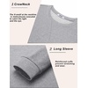 image:imageCOOFANDY Mens Long Sleeve T Shirt Cotton Blend Casual Tee ShirtsLight Grey
