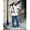 image:imageCOOFANDY Mens Long Sleeve T Shirt Cotton Blend Casual Tee ShirtsWhite