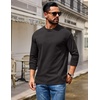 image:imageCOOFANDY Mens Long Sleeve T Shirt Heavyweight Crew Neck TShirt Premium Cotton Tee01black
