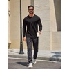 image:imageCOOFANDY Mens Long Sleeve T Shirt Heavyweight Crew Neck TShirt Premium Cotton Tee01black
