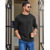 image:imageCOOFANDY Mens Long Sleeve T Shirt Heavyweight Crew Neck TShirt Premium Cotton Tee01black