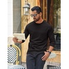 image:imageCOOFANDY Mens Long Sleeve T Shirt Heavyweight Crew Neck TShirt Premium Cotton Tee01black