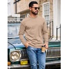 image:imageCOOFANDY Mens Long Sleeve T Shirt Heavyweight Crew Neck TShirt Premium Cotton TeeKhaki