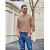 image:imageCOOFANDY Mens Long Sleeve T Shirt Heavyweight Crew Neck TShirt Premium Cotton TeeKhaki
