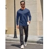 image:imageCOOFANDY Mens Long Sleeve T Shirt Heavyweight Crew Neck TShirt Premium Cotton TeeNavy