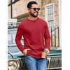 image:imageCOOFANDY Mens Long Sleeve T Shirt Heavyweight Crew Neck TShirt Premium Cotton TeeRed