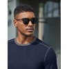 image:imageCOOFANDY Mens Long Sleeve T Shirts Cotton Crew Neck Heavyweight Tee Shirts Color Block Casual Pullover ShirtDark Blue