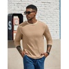 image:imageCOOFANDY Mens Long Sleeve T Shirts Cotton Crew Neck Heavyweight Tee Shirts Color Block Casual Pullover ShirtKhaki